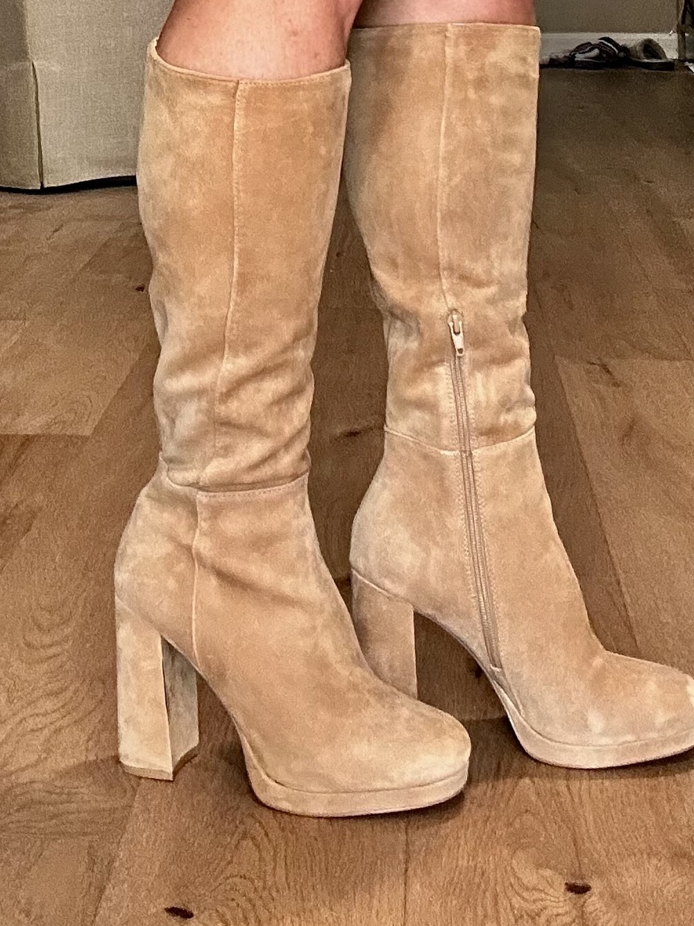 Steve Madden Marcello knee-high boots Leather Camel Size 8M